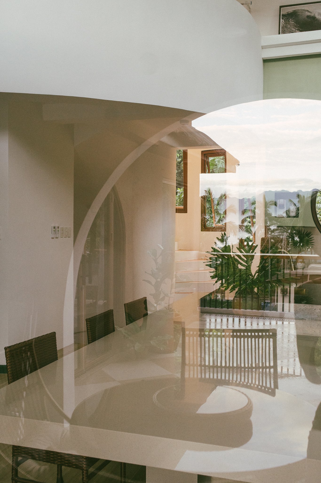 Arched interior walkways at Palm Villa