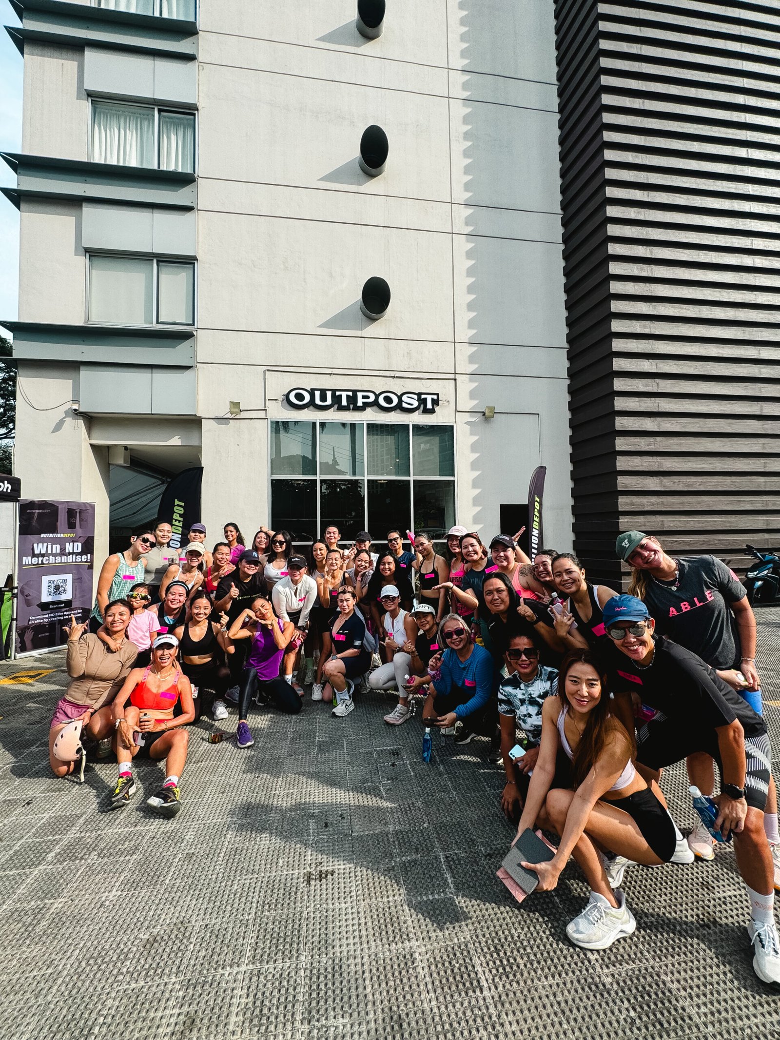 Dozens of women from the FlexFit community gathered after a group run